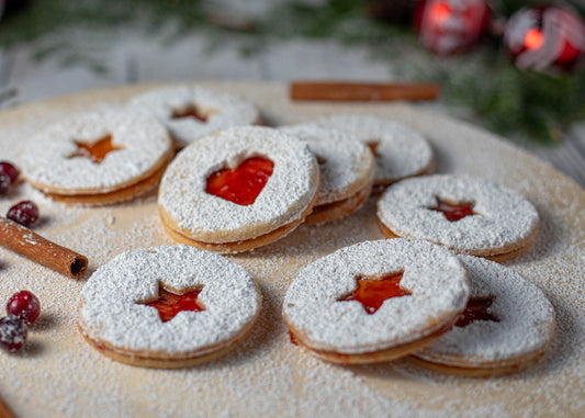Linzer cookies with jam