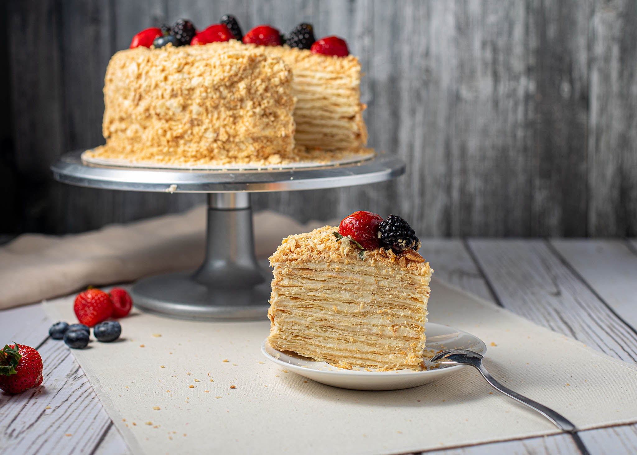 Recipe napoleon with strawberry curd